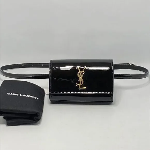 Saint Laurent Mini Kate Patent Leather Belt Bag